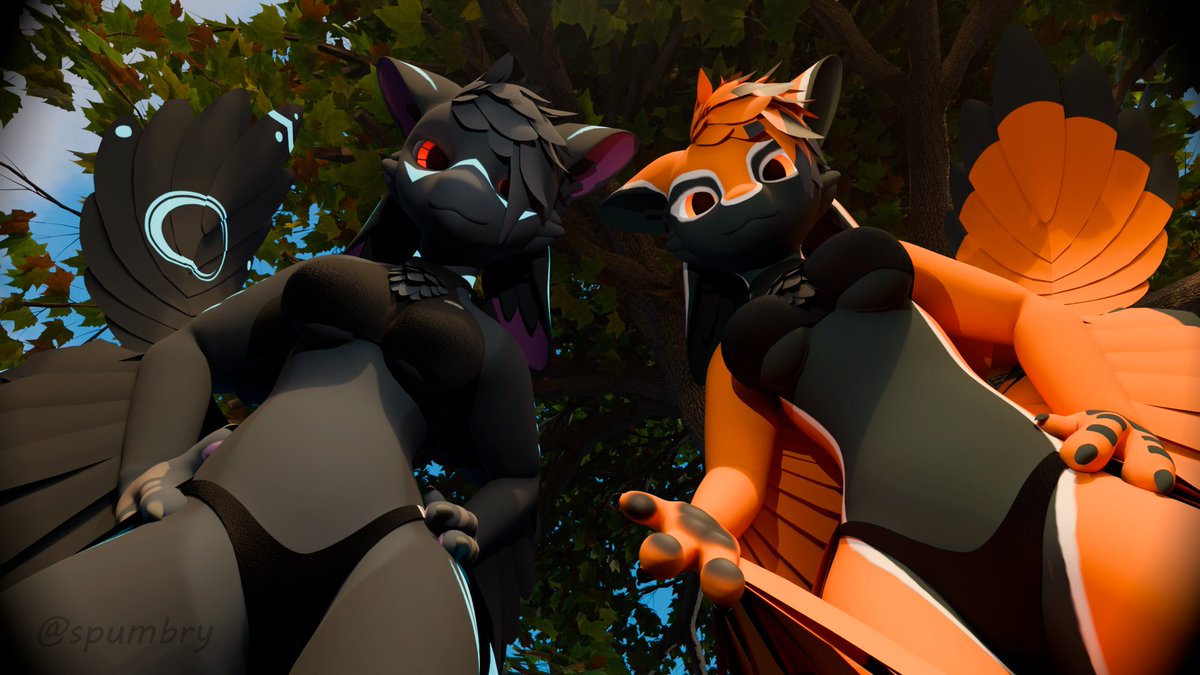 spumbry's tweet photo. Hey, stop hiding in the shade under that tree! Did you think we wouldn't find you?~ 
Come on, let's go with us! The water in the sea is perfect for swimming today!~

Second Avali is Eric
FemAvali edit by Yoffris 

Gift render by me

#avali #furry https://t.co/beUmZw2x5H