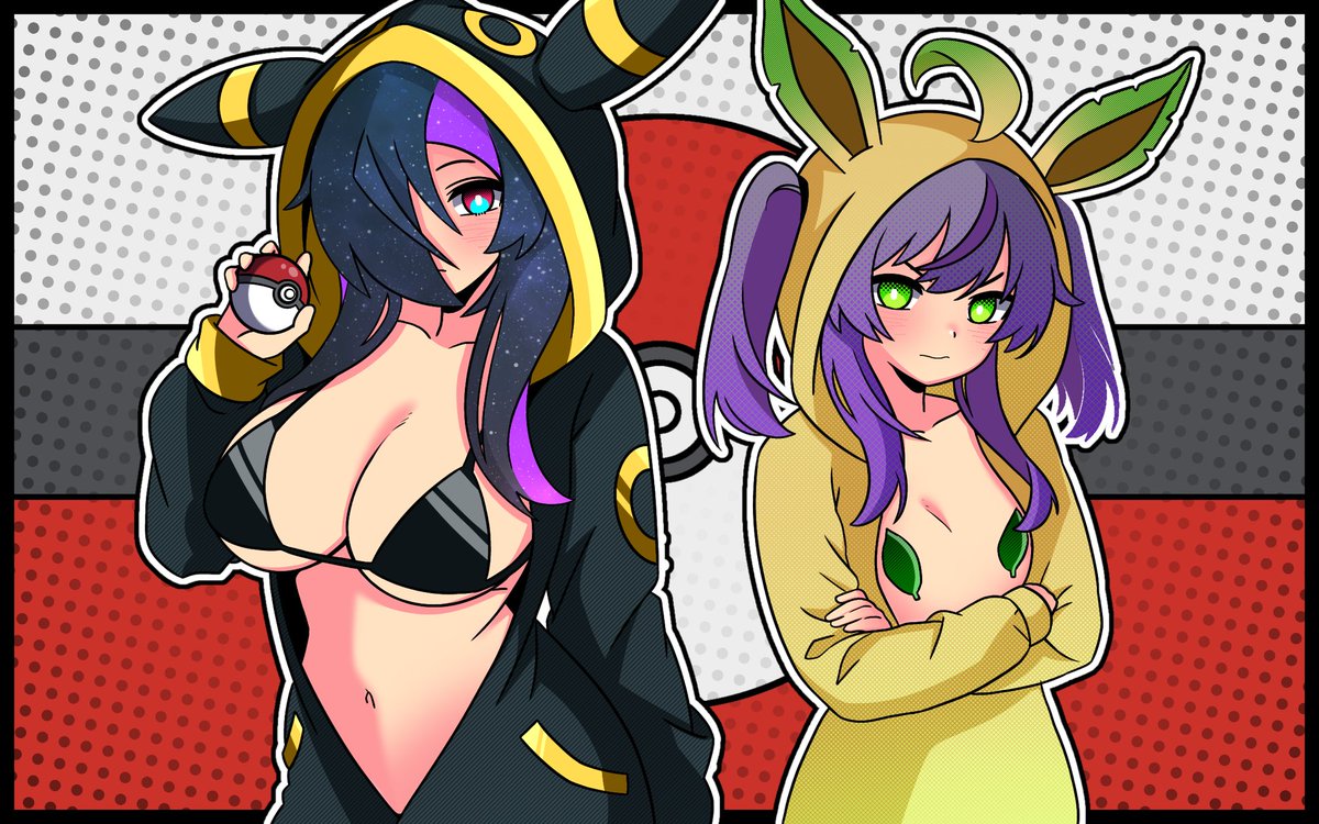 CollectorWeeb's tweet photo. Nyx and Dani cosplaying some Eevee evolutions! Art created by the EPIC @yumyumsnyu https://t.co/oBe2ft3G40