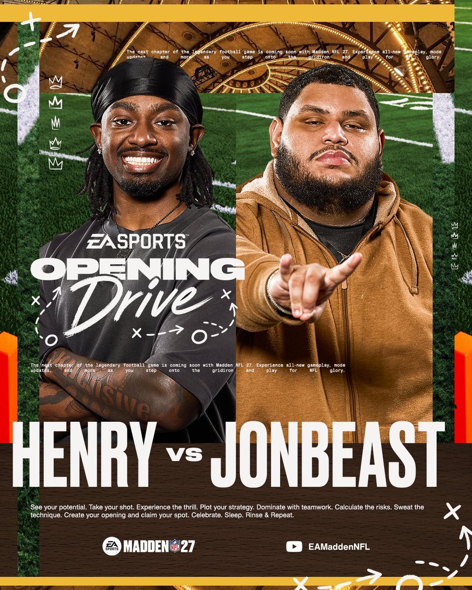 MarcosDL55's tweet photo. Durante el evento tendremos 2 partidos con 4 jugadores ESTELARES!
¿Alguna manera mejor de ver el gameplay competitivo del nuevo #Madden27? 

@Henry773_ @BeastNamedJon @DubDotDUBBY @Skimbooo23 https://t.co/X48sYt8rnv