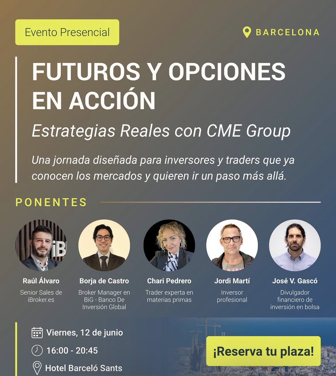 ChariPR00's tweet photo. Quería recordaros que el día 12 de junio estaremos en el evento de CME GROUP con @Rankia . 
Reserva tu plaza 
@JordiTrading @TPrecioyVolumen @ibroker_es https://t.co/In0ScmvKNu