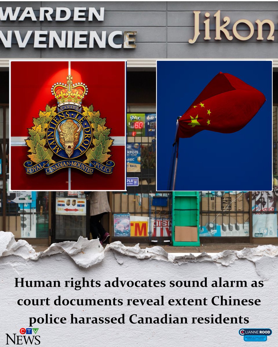 Lianne_Rood's tweet photo. The new RCMP-Beijing partnership is a dangerous mistake that will put more law-abiding Canadians at risk! 

Court documents from the Majcher case have now exposed how the CCP’s secret police have already harassed over 25 Canadian residents right here on our own soil.

Intimidation, threats, and outright repression.

Make no mistake: this will only get worse the more this government keeps doing business with Xi Jinping.

Canada is NOT China’s playground.

We must stand up for our sovereignty and protect our communities from foreign authoritarian interference!

#CCPOutOfCanada #rcmp #cdnpoli