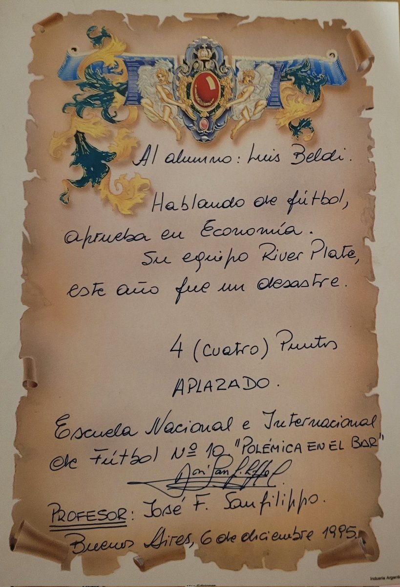 LuisBeldi's tweet photo. Las ocurrencias del Nene Sanfilippo. Se tomó el trabajo de hacer estos pergaminos con una dedicatoria distinta a Gerardo, Rolo Puente, Hugo Gambini, Raúl Urtizberea y a mí. Cómo no extrañarlo https://t.co/CQcST5biDW