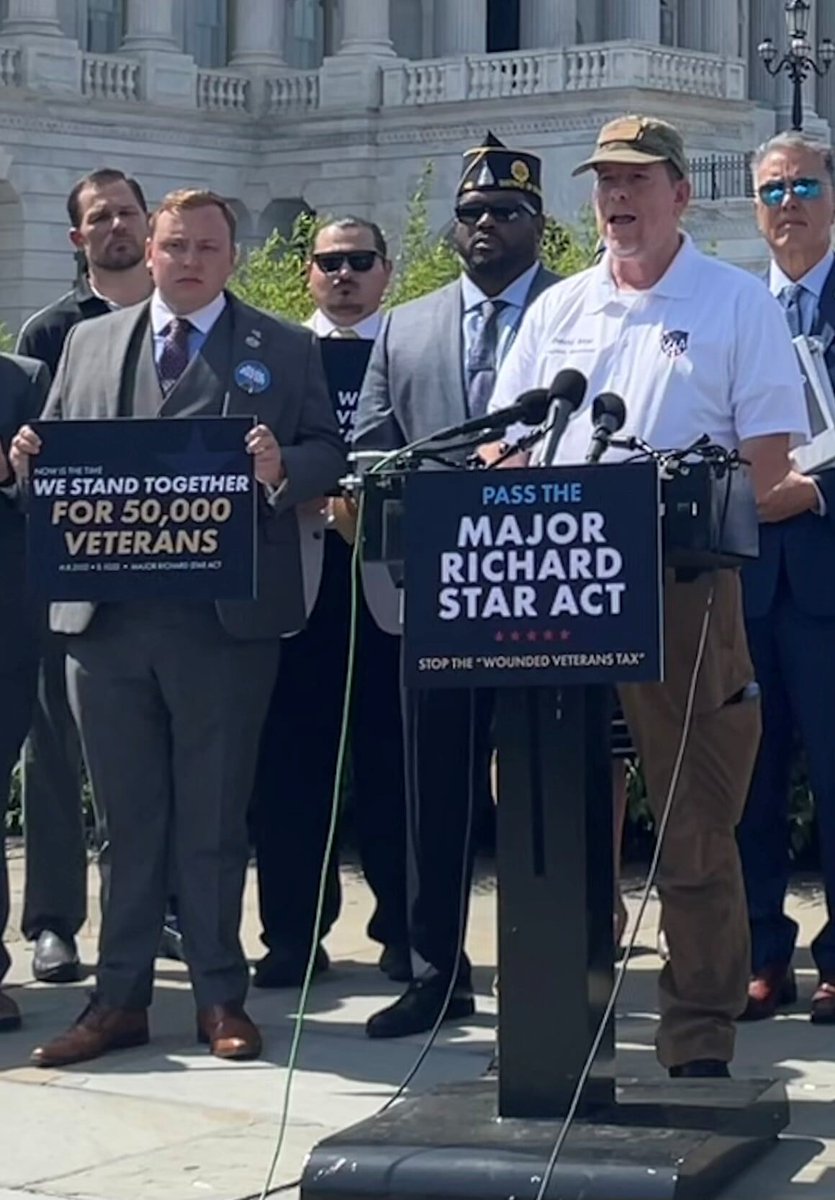 MilitaryOfficer's tweet photo. STAR ACT SUPPORT: MOAA joined members of Congress and fellow veteran service organizations on Capitol Hill today to advocate for the Major Richard Star Act, which would correct an injustice against our combat-wounded warriors. “These veterans deserve action. No more words, no more delays. We’re calling upon lawmakers to move this bill through Congress this session,” said Jen Goodale, Marine veteran and MOAA’s government relations director of veteran and retired affairs. Learn more here https://t.co/IEVmUAAdkD