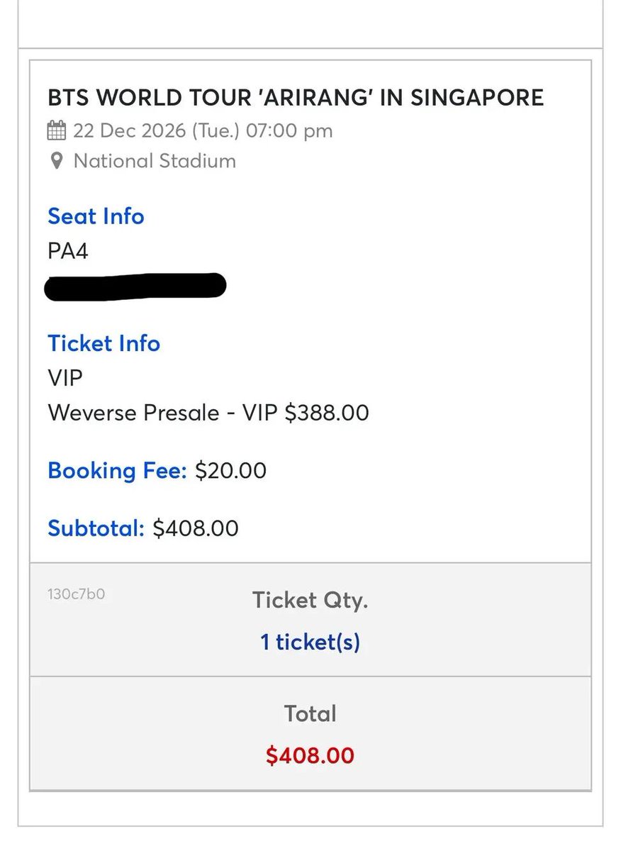 cs64365's tweet photo. WTS
BTS IN SINGAPORE
2x Soundcheck VIp
Interfans can also dm 
Instant transfer 
No scammers 
Serious buyers only 
#BTSinSG #BTSinSingapore #BTSARIRANG_SINGAPORE #BTSTickets #BTSARMY #zonauang #BTS_ARİRANG https://t.co/X10NOXY3a3