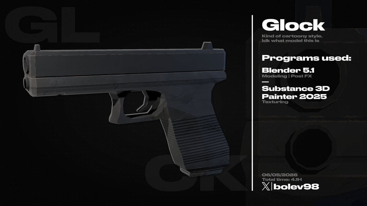 bolev98's tweet photo. My first time modeling a gun but I guess its all about practice. Wanted to make it more like cartoony rather than actually realistic #blender #art #robloxart https://t.co/wunrwtnxgL