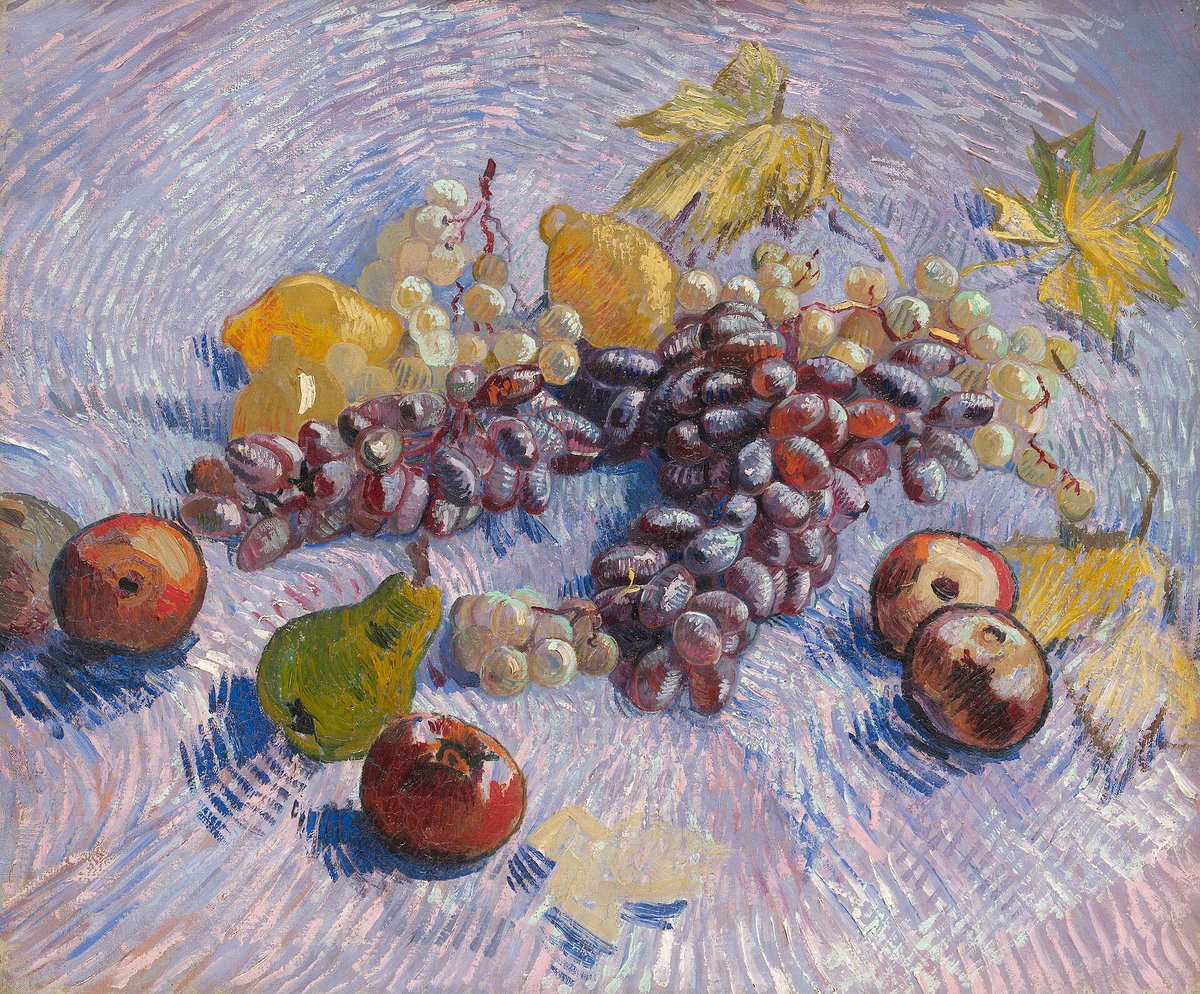 vangoghforever's tweet photo. Still Life with Apples, Pears, Lemons and Grapes https://t.co/zx5SQIEMs1