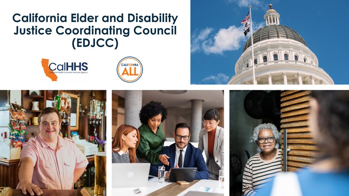 CalAging's tweet photo. 📅 #SaveTheDate Next Thursday, June 11 at 10 a.m. (PT)

The Elder and Disability Justice Coordinating Council will meet, working to coordinate and develop recommendations to prevent abuse and fraud against older and disabled adults.

🔗 Register via Zoom: https://t.co/TxbNTtRbMa https://t.co/L6DxnzbQr7