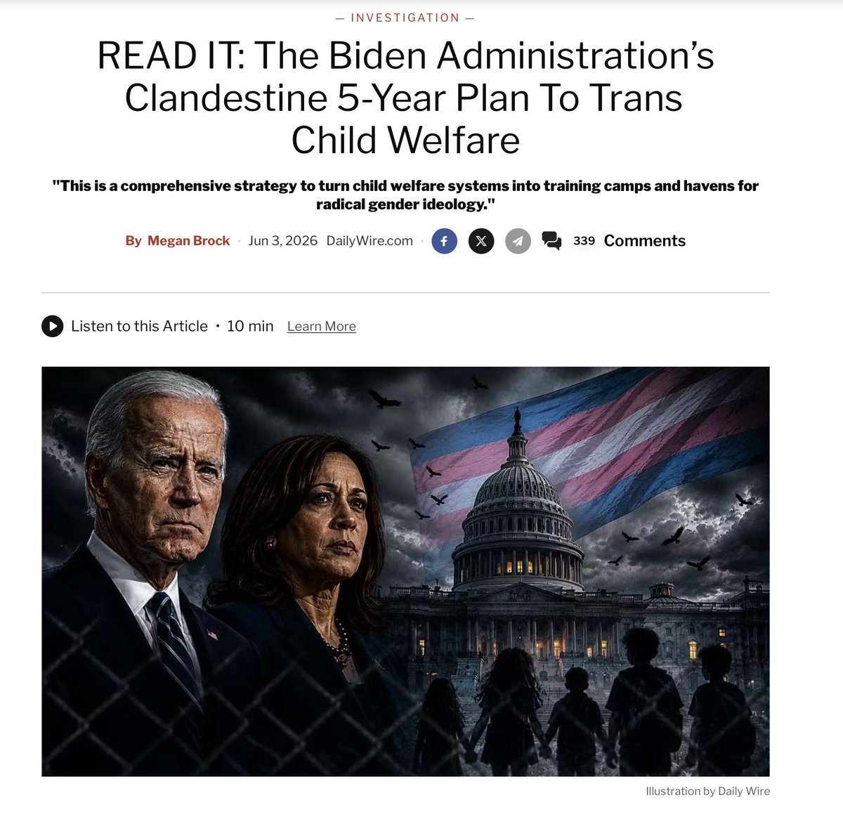 Moms4Liberty's tweet photo. Parents were called conspiracy theorists.

Then the documents surfaced.

@MegBrock’s reporting shows just how close America came to the edge. This wasn’t one school policy, one district, or one state. According to her investigation, the Biden administration had a five-year federal roadmap that could have shaped child welfare systems across the country.

Foster care. Adoption. Family services. Child welfare agencies.

Parents weren’t crazy. They were paying attention.

And now every American should be asking how a plan this sweeping got so close to becoming the national standard without most families ever knowing.