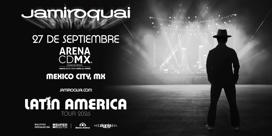 ArenaCdMexico's tweet photo. CDMX, no pierdas la oportunidad de ver a @JamiroquaiHQ en vivo este 27 de septiembre. ✨

¡Consigue tus boletos antes de que sea demasiado tarde!

🎟: https://t.co/dAEKlggts2 https://t.co/hmf3WfGtYd