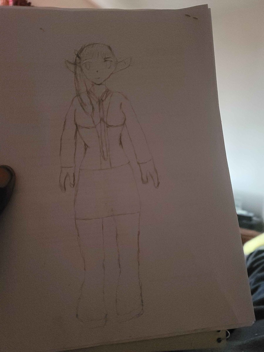 TyX79's tweet photo. @GalacticMichi Remember, whenever you feel bad about your, it could be worse, you can have my art skills (none). This is supposed to be a female drow in a business suit, and her dragonborn butler https://t.co/gHtokxL6xj