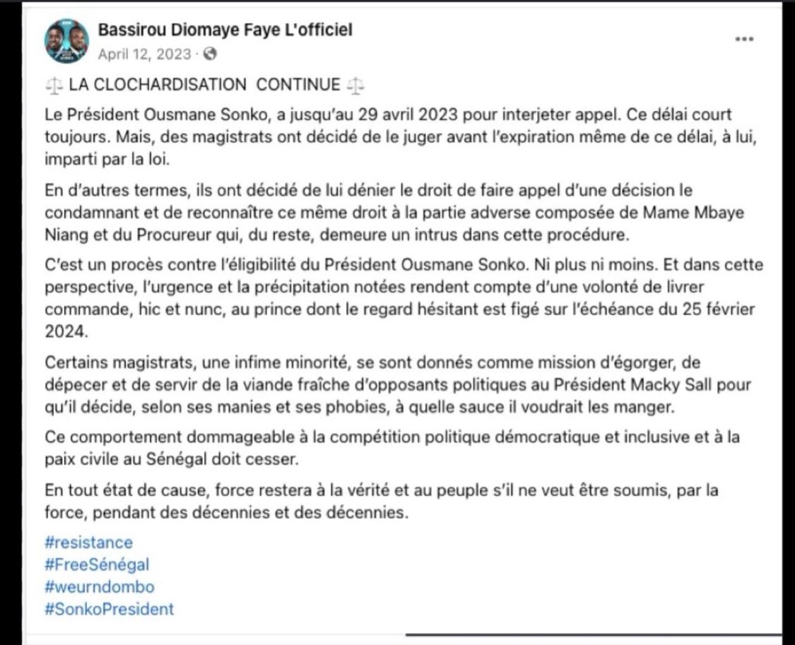 MBadji10's tweet photo. ⚖️LA CLOCHARDISATION CONTINUE  ⚖️
@SonkoOfficiel @PR_Diomaye @elmaalignjaay @GuyMariusSagna @MC_AldioumaSOw https://t.co/QBCW15DaV2
