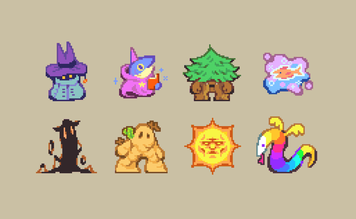oworowo's tweet photo. Small creatures I did for a Minecraft Add-On a while back 🐟🌞🐍

#pixelart https://t.co/SVG7vwfrxp