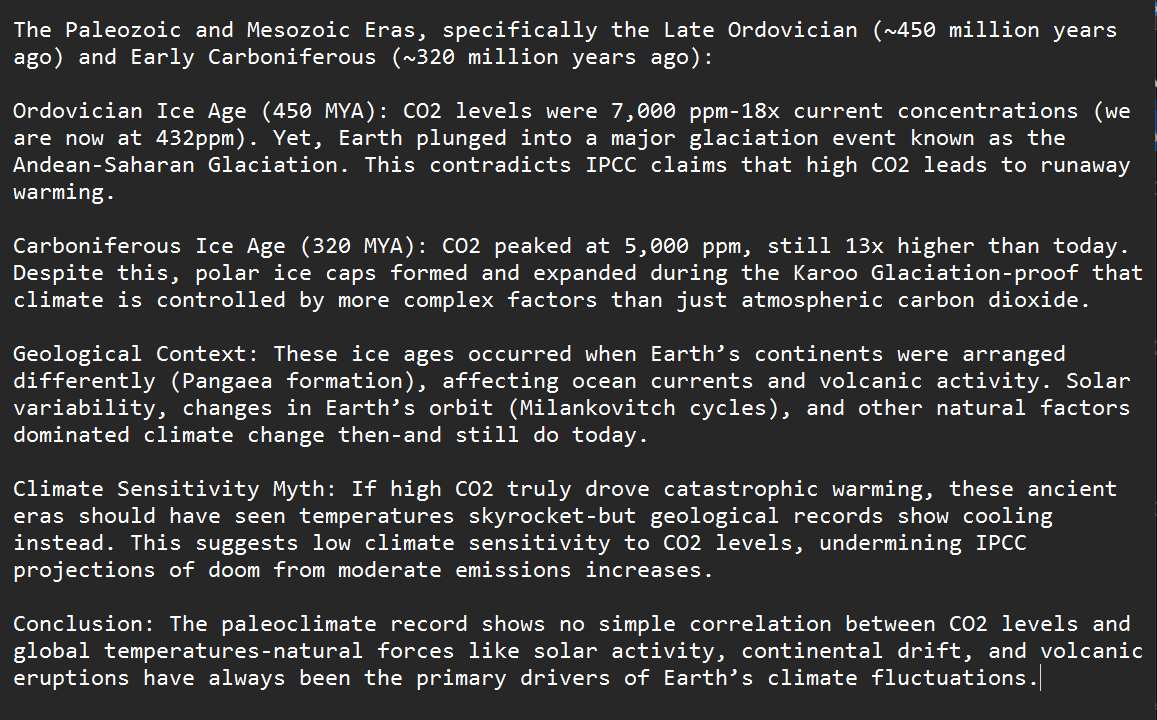 BuckTotalis's tweet photo. @stevesnewday @JunkScience That there isn't a direct causal relationship between CO2 and global warming, that should have already been established long ago. We already had all the evidence we needed to safely conclude that. https://t.co/DWXIY2uFeI