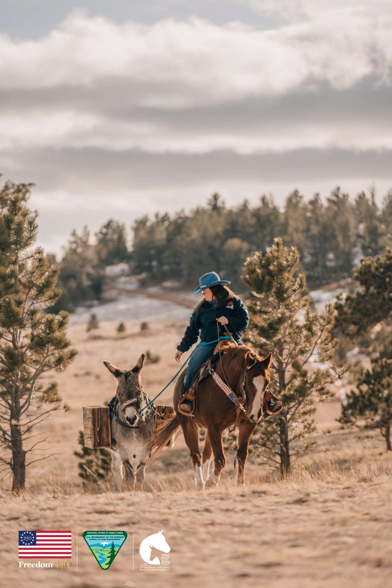 BLMWHB's tweet photo. Public lands are the physical representation of our nation's foundational principles of freedom and liberty. Out on the trail, our 250th Anniversary mascots, Freedom and Liberty, remind us how these landscapes connect us to our history and to one another. The BLM manages millions of acres of multiple-use public lands across the United States just waiting for your next adventure.

Where will your public lands journey take you? Find your freedom: https://t.co/Wz5lzJAfhz