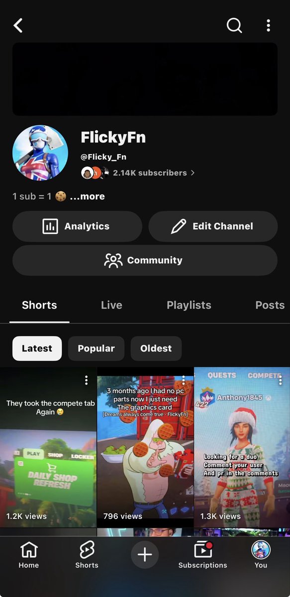 Void_Flicky's tweet photo. So your telling me YouTube made a mistake and I lost 300 subs because they removed my channel for 3 months because of a false report 😢 https://t.co/cMrA8oSApi