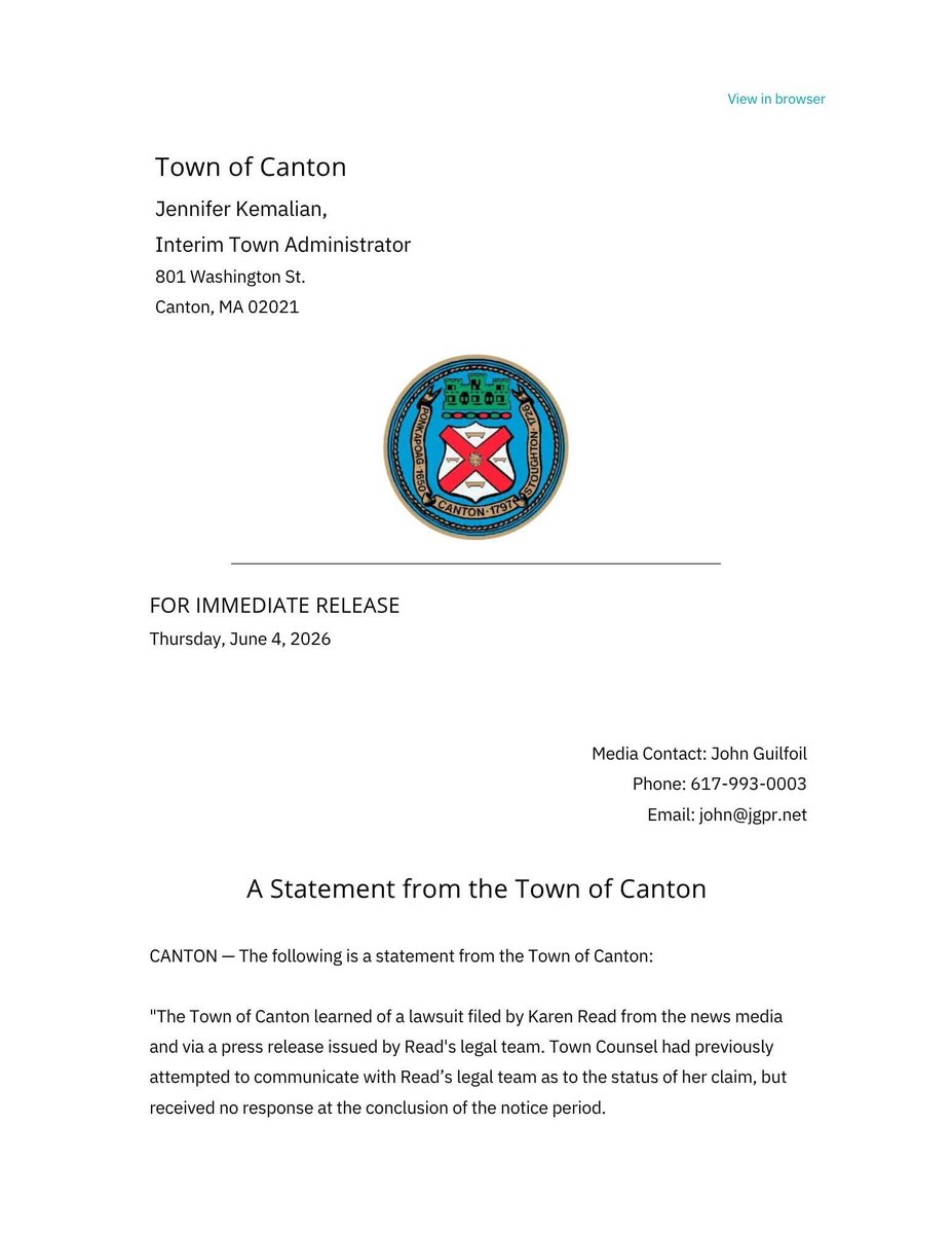 GogIvanka's tweet photo. Is this really all the Town of #Canton has put out?? After the world learned about the text messages between #Proctor &amp; #Goode??? Seriously?? 🤦‍♀️ Disgraceful. . https://t.co/PjI0bt5q3l