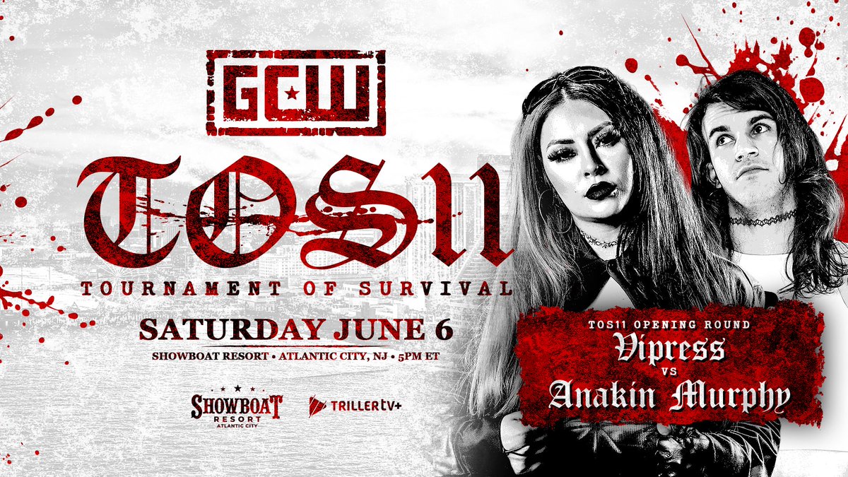 GCWrestling_'s tweet photo. *TOS XI UPDATE*

The Final Opening Round Matches:

MR DANGER
vs
DR REDACTED

ANAKIN MURPHY
vs
VIPRESS

Plus:
Masashi Takeda vs Jon Gresham
Sicko the Clown vs Nino Extremo

Tix:
https://t.co/CVHjD9okrU

Watch #GCWToSXi LIVE on @Triller_TV+
Sat 6/6 - 5PM https://t.co/4MWjjWrE8x