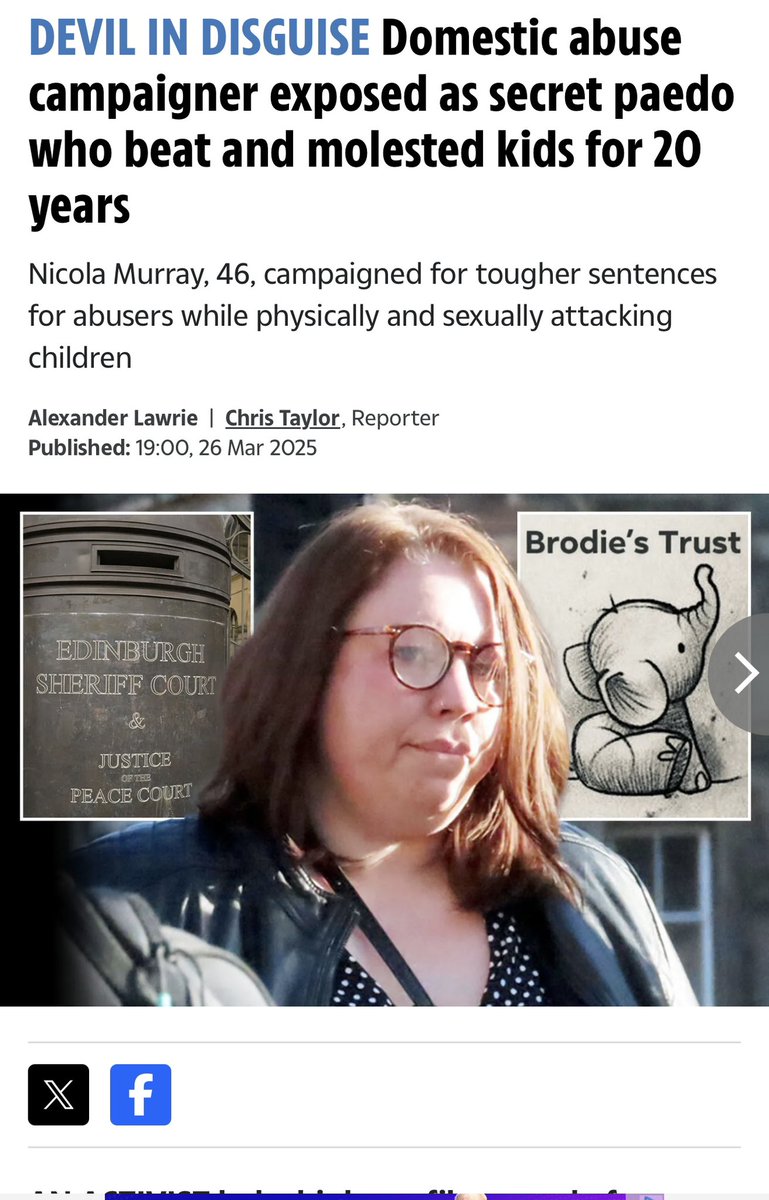 TheTransTroll's tweet photo. @sharrond62 So here is a turf child abuser Nicola Murray 20 years she done that that must mean all turfs are exactly the same. Does that work for you? And then we have the fact there is well over 60,000 female sex offenders. 160 trans sex offenders  against 17,000 men sex offenders https://t.co/5FQSixBhZC