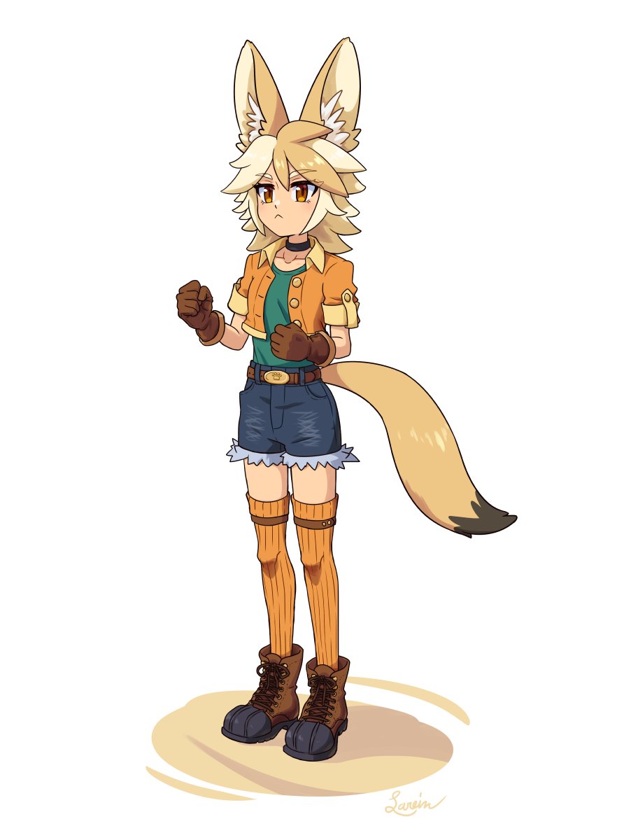 larein's tweet photo. Fennec fox character design 🦊
I don't show process stuff very often, so I thought I would include the second image showing an early design for her and what I decided to go with. I ended up doing a few colors changes with the final illustration. https://t.co/qDrvCAkS5f