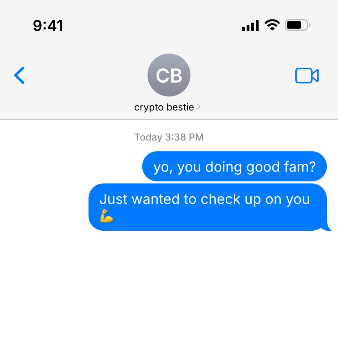 SonicLabs's tweet photo. This a reminder to check up on all your crypto homies https://t.co/uAKYXqcTTl