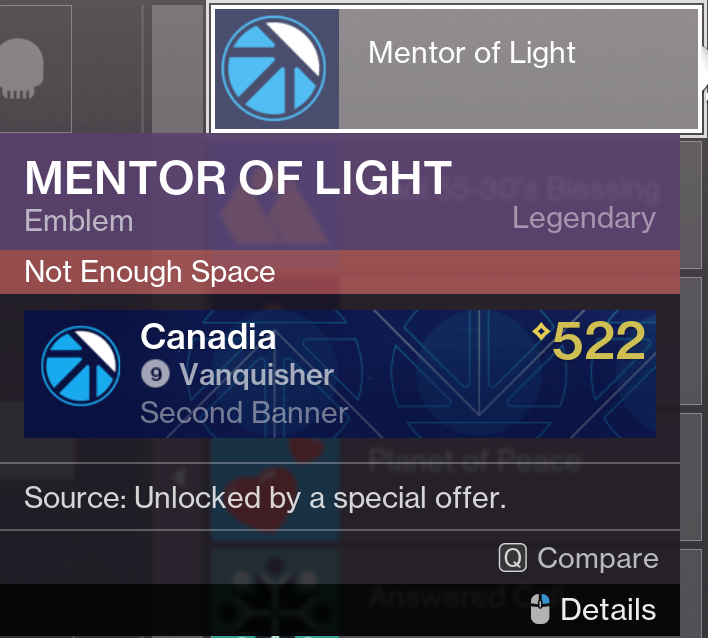 CanadianAdim's tweet photo. @collin_laar @Destiny2Team Honestly I almost forgot about the free trail back then, you got this emblem for playing with a free trial player back then. https://t.co/4oZQELOI66