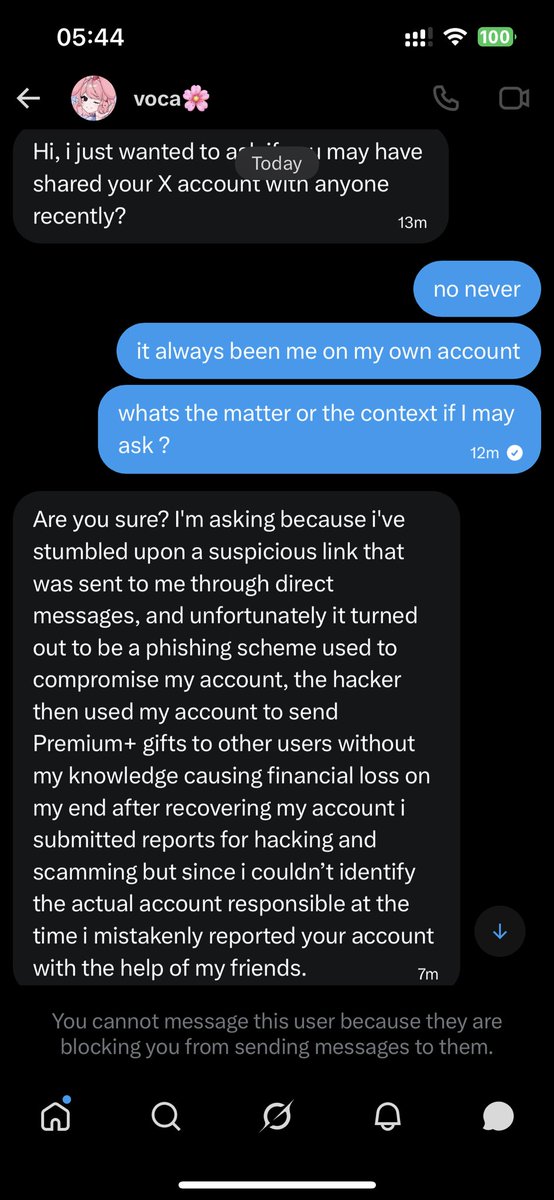 notsobaa's tweet photo. one of my mutual on twitter @_vocaria probably got their account hijacked 
PLS watch out 
anyone who know them PLS give their friends heads up also pls https://t.co/UafefFQSKh