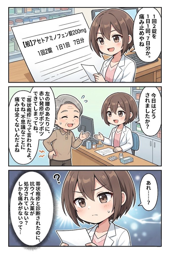fmyaku1015's tweet photo. ヒヤリハット事例集

この事例は、違和感を感じつつも結局そのまま渡してしまったんだけど、後日医療機関から、ある処方と間違いだったという電話が入った事例

「なんの間違い？」 https://t.co/3O9DIJPIs5