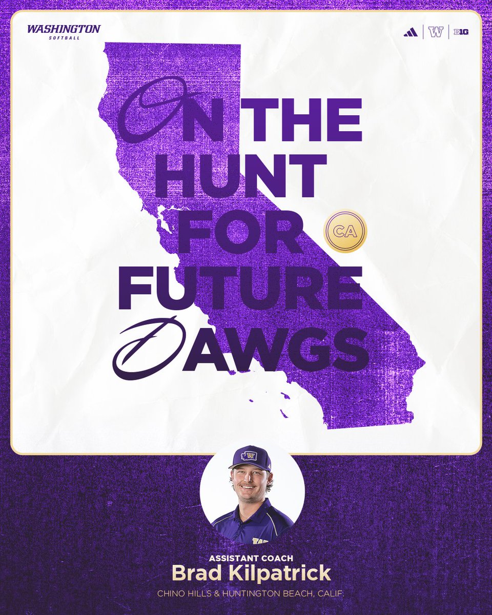 UWSoftball's tweet photo. Coach Brad's on the hunt for future Huskies this weekend in California 🌞 https://t.co/fqeWiBPADK