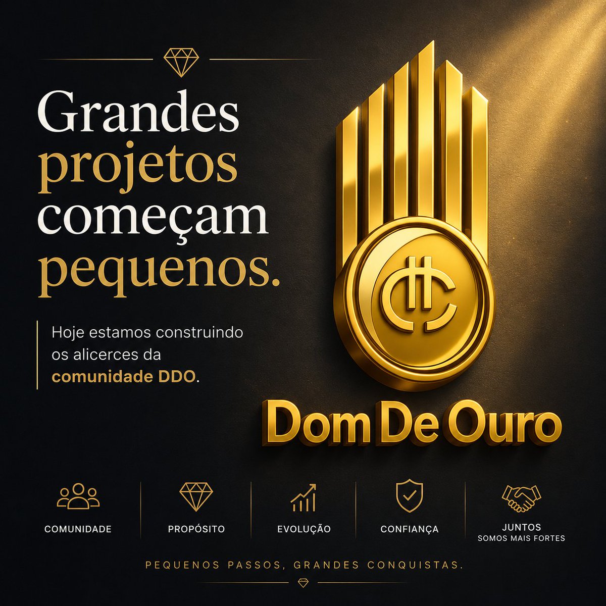 Domdeourocrypto's tweet photo. 💎 Grandes projetos começam pequenos.

Hoje estamos construindo os alicerces da comunidade DDO.

https://t.co/7gJY4Fyvkh https://t.co/Ce0z7GLaQh
