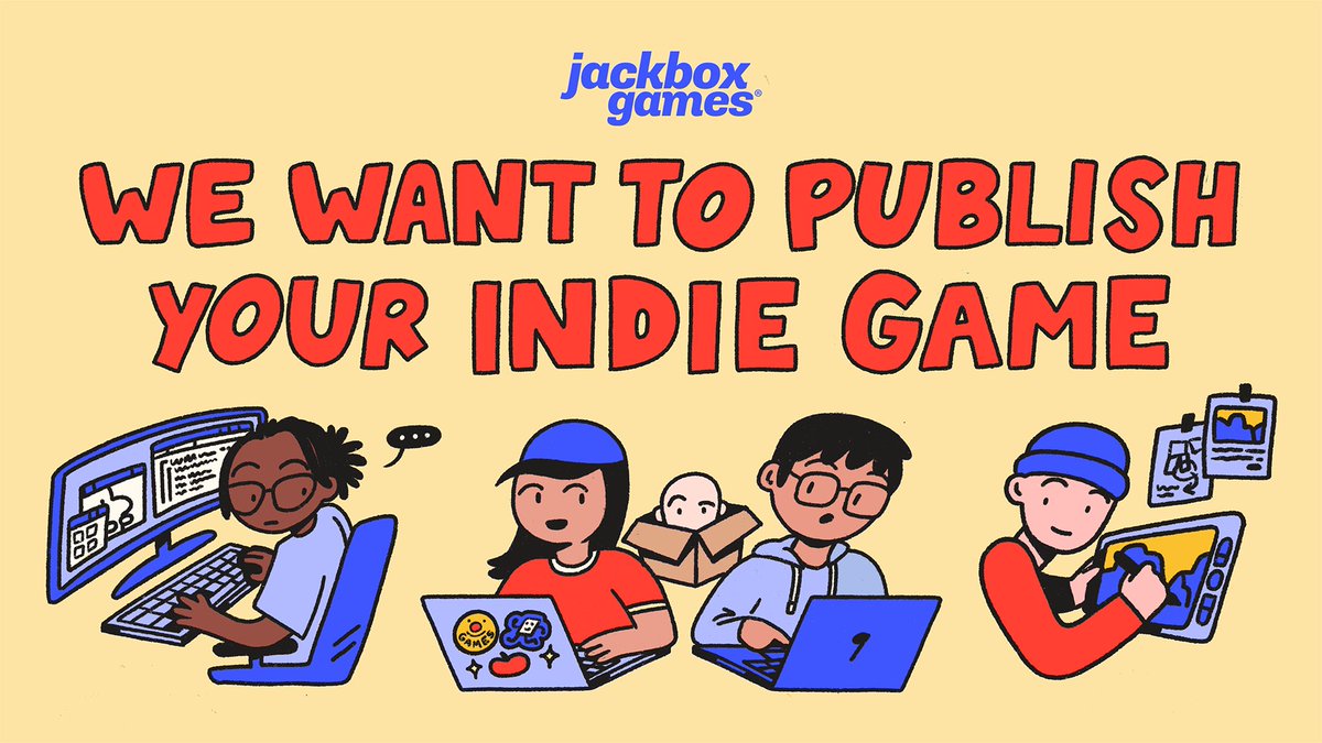 jackboxgames's tweet photo. Looking for a publisher for your indie game? Look no further!

We want to publish your indie game! Check out more info on how to apply on our website!

🔗 https://t.co/x2jlyRWA6B https://t.co/ssyJw3wfjb