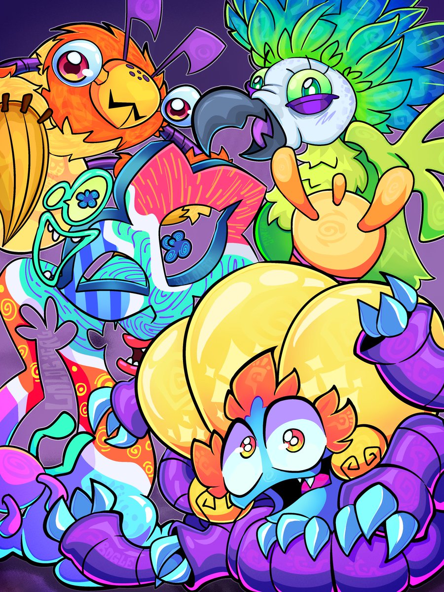 _Unl0gical_'s tweet photo. All my favorite little goobery freaks in 1 lil photo together 
#msm #mysingingmonsters https://t.co/8KCBebg2zx