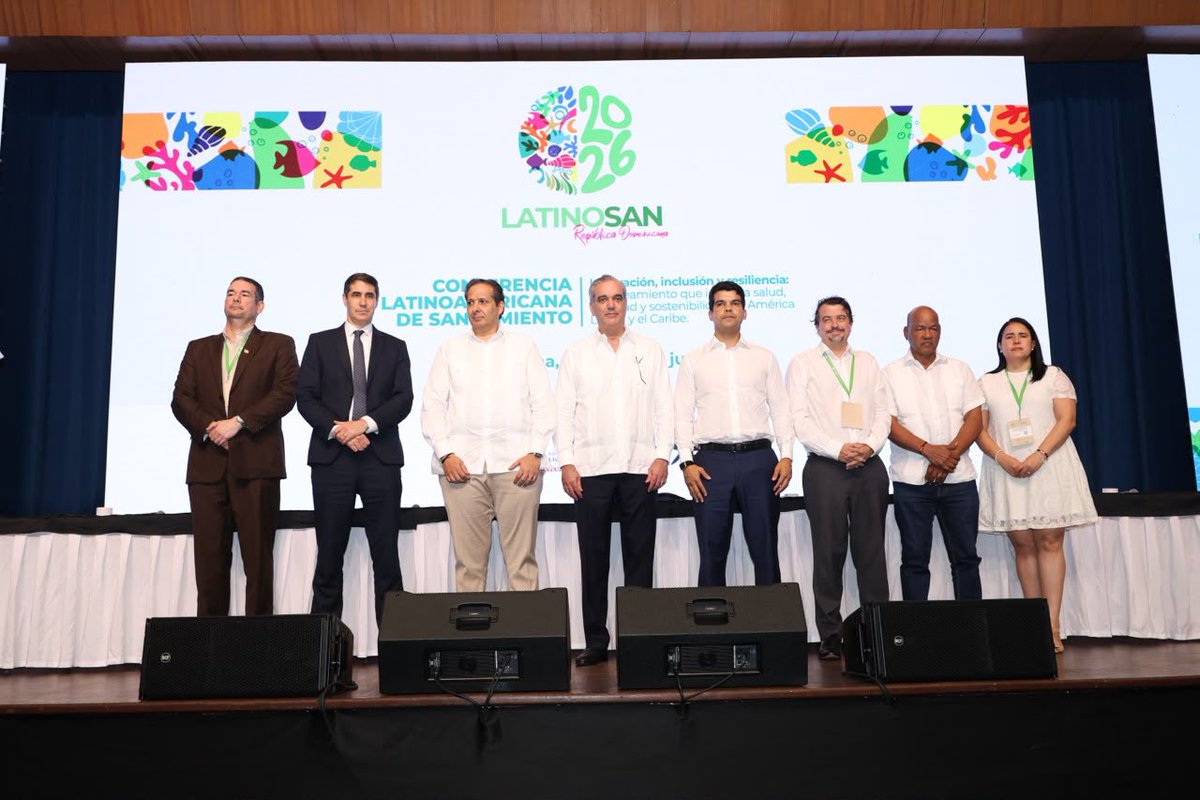 warnaudbisono's tweet photo. Hoy la República Dominicana impulsa una de las carteras de proyectos hídricos y sanitarios más ambiciosas de América Latina y el Caribe. Una decisión estratégica para mejorar vidas, cuidar comunidades y transformar el país. Sobre eso diserté en #LATINOSAN2026. https://t.co/FeCJisSIeW