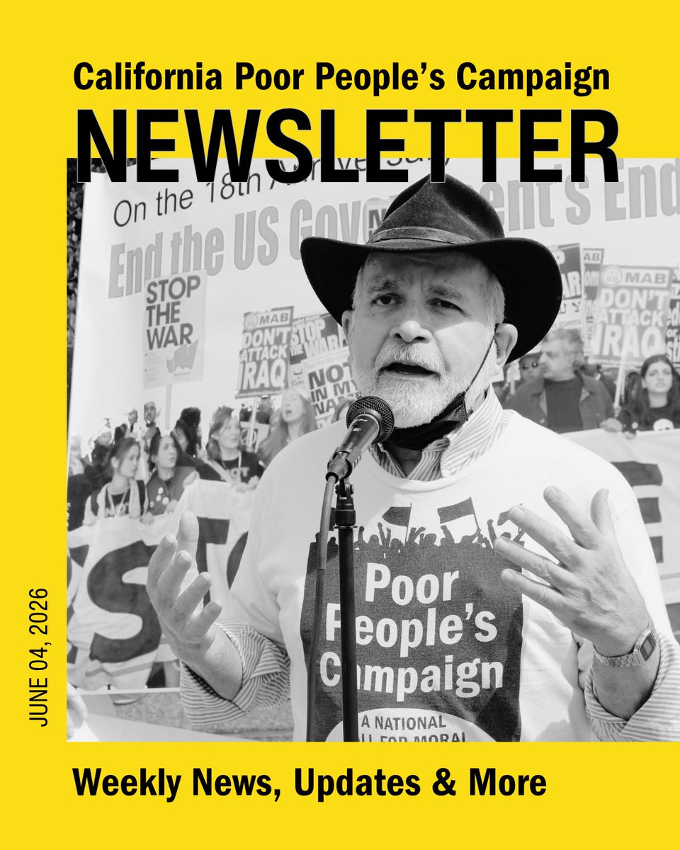 CaliforniaPPC's tweet photo. In this issue…
• Navigating the new CalFresh rules
• Recap: Wood St. Commons gathering
• Recap: ICE Out of Gilroy!
• Preparing for a powerful Juneteenth
• Remembering Mario Galvan
https://t.co/r35gyLcxxW
#CaliforniaPPC #UniteThePoor #MoralMovement #VotingRights https://t.co/IyIc3AraYF