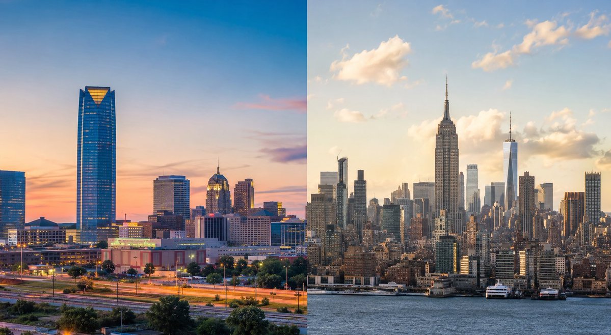 all_things_OKC's tweet photo. Crazy we were 1 game away from the finals being a battle of the two best skylines in America. https://t.co/ijezGbleuZ