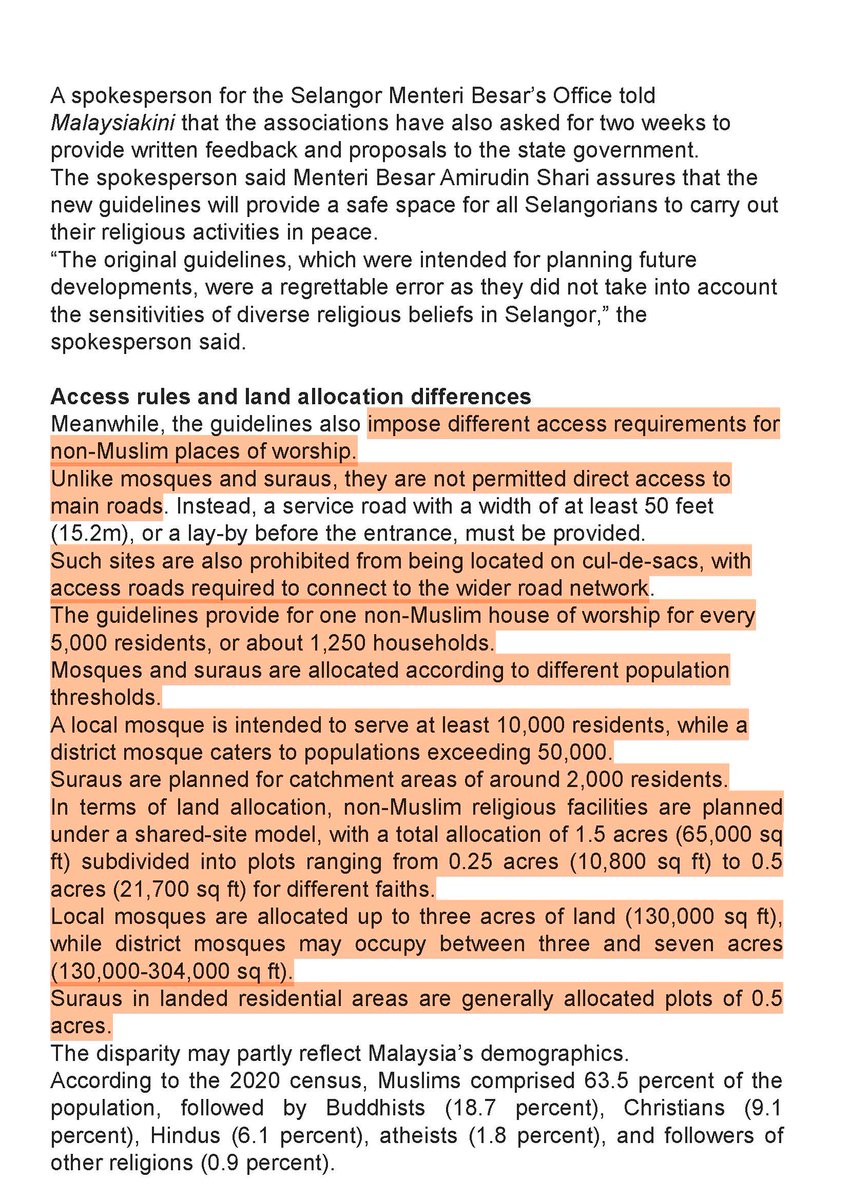 jameschin110's tweet photo. I’m at a loss for words.  This document, which was approved by the Selangor Exco last year, contains so many restrictions that it feels like it was drafted by KMI supporters.  
Just look at the composition of the 11-member Exco: PKR (4), DAP (4), AMANAH (2) and yet the outcome is this. So much for PKR and DAP’s claims of championing multiracial and progressive representation.  
Frankly, you would expect a document like this to come from a more conservative Moon Exco, not from this current line-up. 
Don’t you agree?
I salute YB Lee for exposing this. If he did not expose this, it would be implemented this year!
#Selangor #ReligionRespect #Chinese #Indian #Churches #Temples