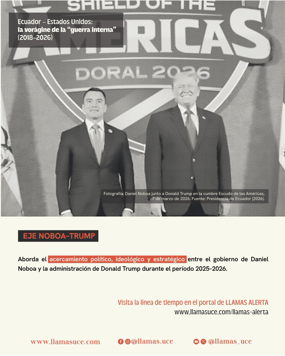 llamas_uce's tweet photo. A pesar del afán de Daniel Noboa por ser reconocido en la Casa Blanca  como su aliado, el Presidente Trump ha preferido tratarlo como su  vasallo.

Conoce cómo han interactuados ambos mandatarios en los últimos años. 

5/ https://t.co/1tPXZnXjI3