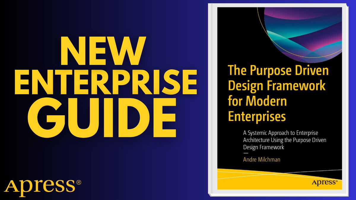 Apress's tweet photo. Modern enterprises need more than tools—they need coherence. Discover a systemic approach to enterprise architecture with Purpose Driven Design, aligning people, tech &amp; strategy into resilient, adaptive systems. #EnterpriseArchitecture

🔗 https://t.co/9yHb1otMWL https://t.co/MSxKtXT7Jd