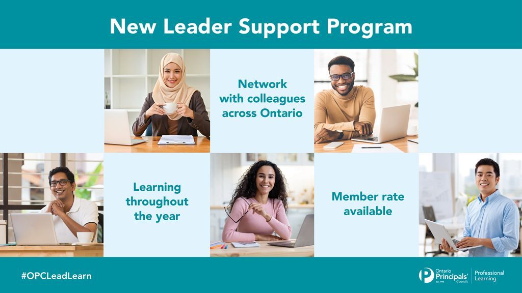 OPCouncil's tweet photo. Curated for new principals and vice-principals is an eight-session series with programming founded on an inquiry-based approach through a reflective lens of human rights and equity. Vice-principals register by September 11 and principals by September 18! https://t.co/PDLnZtwRQ8 #OPCLeadLearn