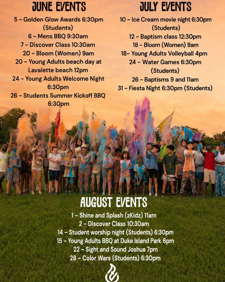 ZarephathCC's tweet photo. ☀️ SUMMER AT ZCC ☀️

Summer is here, and we have an incredible lineup of events for the whole family! From student gatherings and ministry events to opportunities to grow in your faith and build community, there’s something for everyone this summer at Zarephath Christian Church.

Take a look through the slides to see everything happening from June through August and mark your calendars now! 🗓️

We believe life is better together, and we can't wait to spend the summer growing, serving, celebrating, and making memories with you.

Which event are you most excited for? 👇

#ZCC #ZarephathChristianChurch  #FindAndFollowJesus #ChurchFamily #Summer2026
