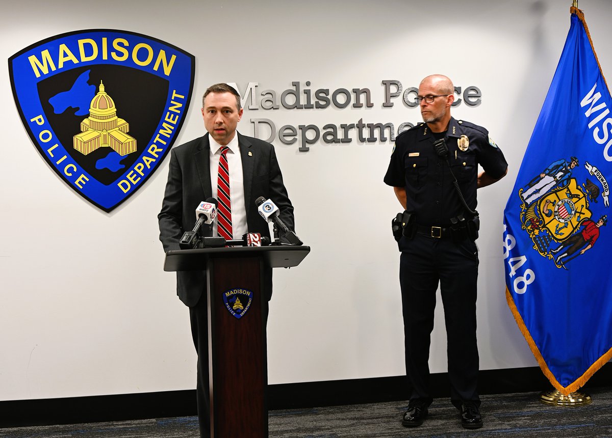 FBI Milwaukee Special Agent in Charge Alan Karr speaks at press conference in Madison with Madison Police Chief James Patterson about the return of a fugitive from Mexico back to Madison, Wisconsin.