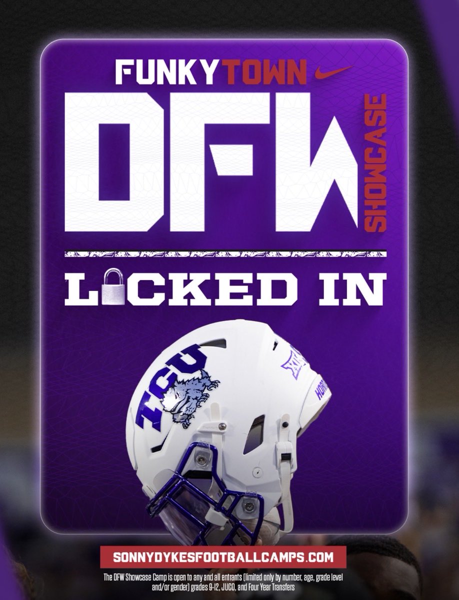 BryceAA29's tweet photo. I will be in attendance @TCUFootball DFW Showcase June 5th. Proud to represent @whschapsfb Let’s Work! @CoachRosch @CoachTSalazar
@J_Rhoades10 @Westlake_Nation 
@coach_borja 

DB | ATH | C/O 2029

#AGTG #TCUFootball #WestlakeFootball #ClassOf2029 https://t.co/c1Gnt5UNnw