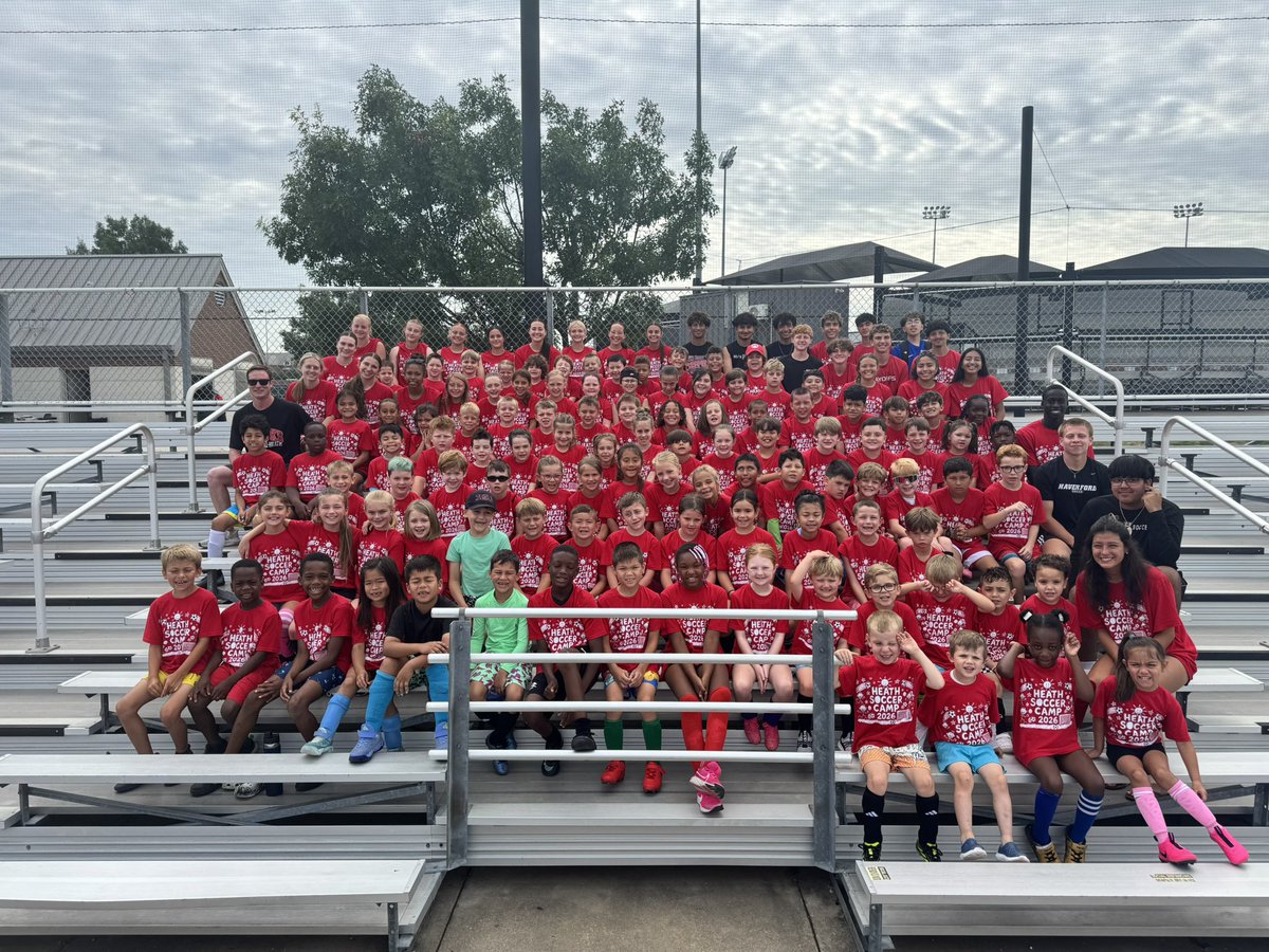 HeathBoysSoccer's tweet photo. Heath Soccer Camp 2026 concludes with all the smiles and laughs you could ever ask for!  Here are our group pics and our Campers of the Day today! @SoccerHeath @RISDAthletics @RHHSHawks @RHHSHawks_9 #WinTheDay https://t.co/rUGVtMQ1wg