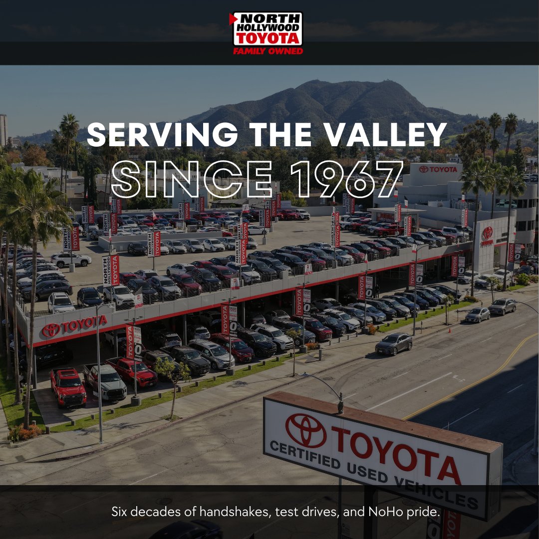 ToyotaNoHo's tweet photo. For nearly six decades, our family-owned dealership has anchored the local community right here on Lankershim Blvd. Experience the difference that deep roots and long-term commitment make.
#ToyotaHistory #ThrowbackNoHo #Since1967 #LocalBusiness #ValleyPride #NorthHollywoodToyota https://t.co/Zk5pxCfls3