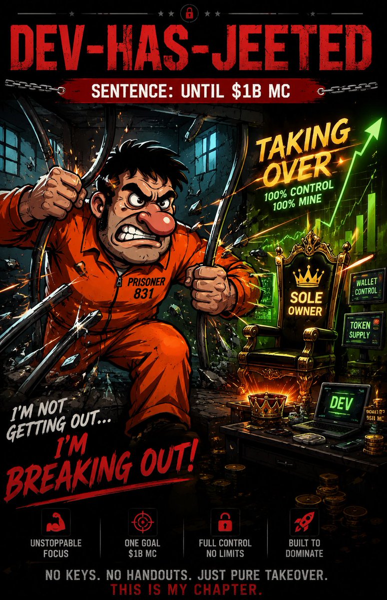 JusticeAmd's tweet photo. We took over, we built together, and now it's time to push JETJAIL to the next level. This is a true CTO project powered by dedicated holders who believe in its future.
The early believers are always rewarded. Don't wait. Do it now 

#CTO #jeetjail https://t.co/xynYTtDwVU