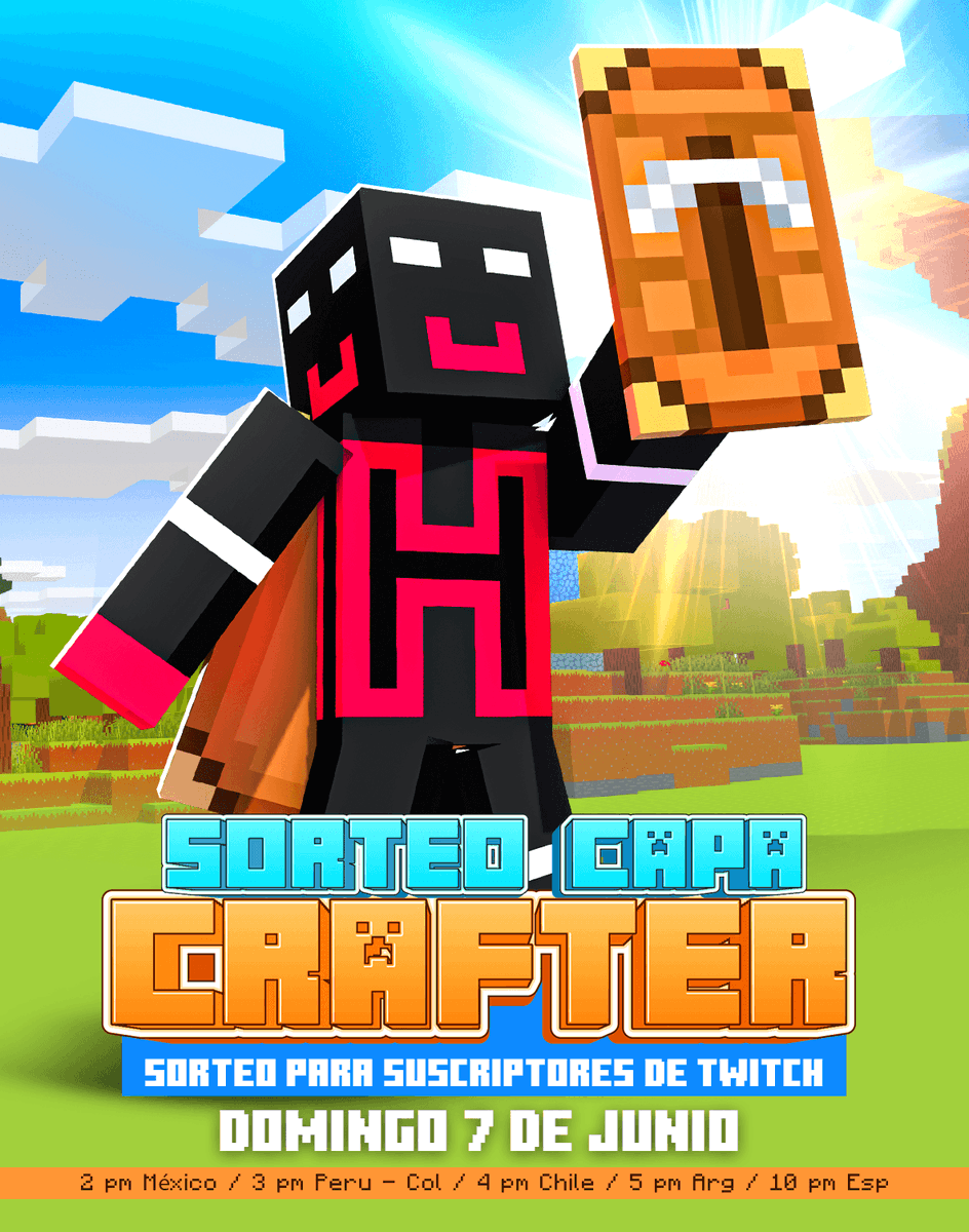 Shadoune666's tweet photo. Sorteo de la capa mas exclusiva del momento: la Capa Crafter! 🥳

Para participar: Suscribirse en mi canal de Twitch

Sorteo el Domingo 7 de junio
2pm 🇲🇽 | 3pm 🇵🇪🇨🇴 | 4pm 🇨🇱 | 5pm 🇦🇷 | 10pm 🇪🇸 https://t.co/o3mLNmk7ky
