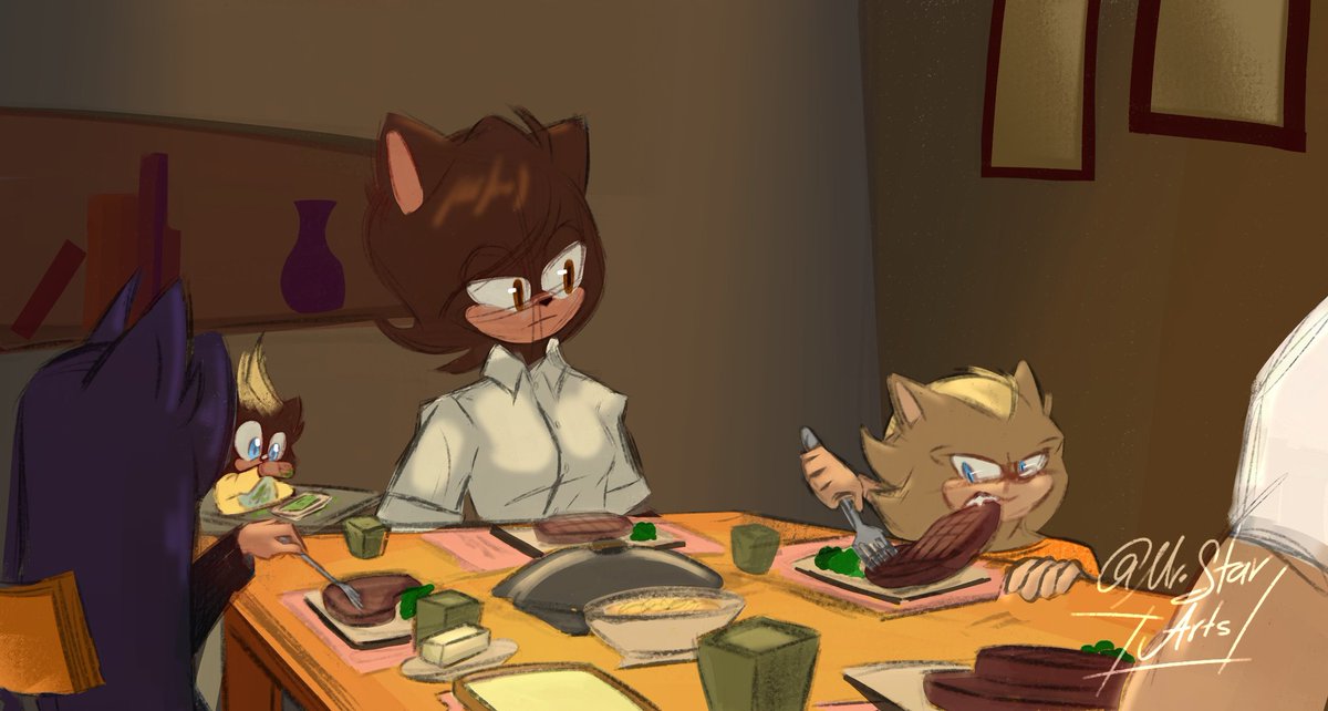 Mr_StarArts's tweet photo. #theincredihogsau #theincredibles #helen #bob #dash #violet #jackjack #dinner #pixar #disney #Au https://t.co/KUBcSxY1P0