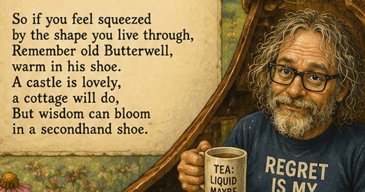ThadButterwell's tweet photo. 👞 Butterwell Lives in a Shoe and Immediately Complains About Closet Space (#345) 

read here!
https://t.co/AF2XwWlmRZ https://t.co/Fc4lYpmICq