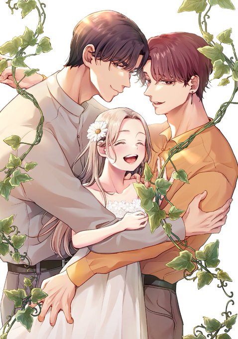 幼馴染3人で…結婚!?
「トリプルハッピーウェディング」💒👨‍👨‍👧💍の1話ほぼ試し読みをpixivにアップしました☺
堅物の迅と明るい奏汰、2人を同時に好きになってしまった恵麻。
2人を同時に好きになるなんて、常識的にありえないこと__そう思い2人のへの気持ちを抑えて日々を過ごしていたが…?⇒ 