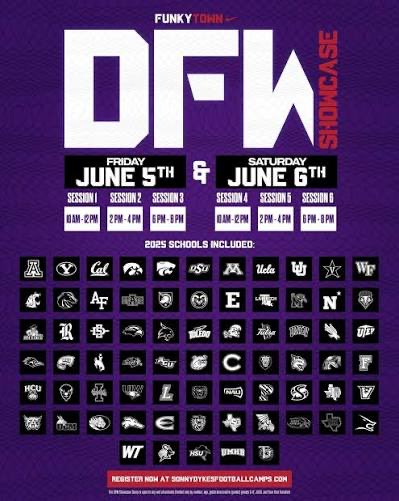 CallenBomer's tweet photo. Excited for the TCU Showcase tomorrow session 1 10-12 come check me out! @CoachTMcCormick @ncsa @D1Sports @CoachSonnyDykes @DannyDeArman1 @CoachTDougherty @__CoachMorris https://t.co/UUL9MskiQK