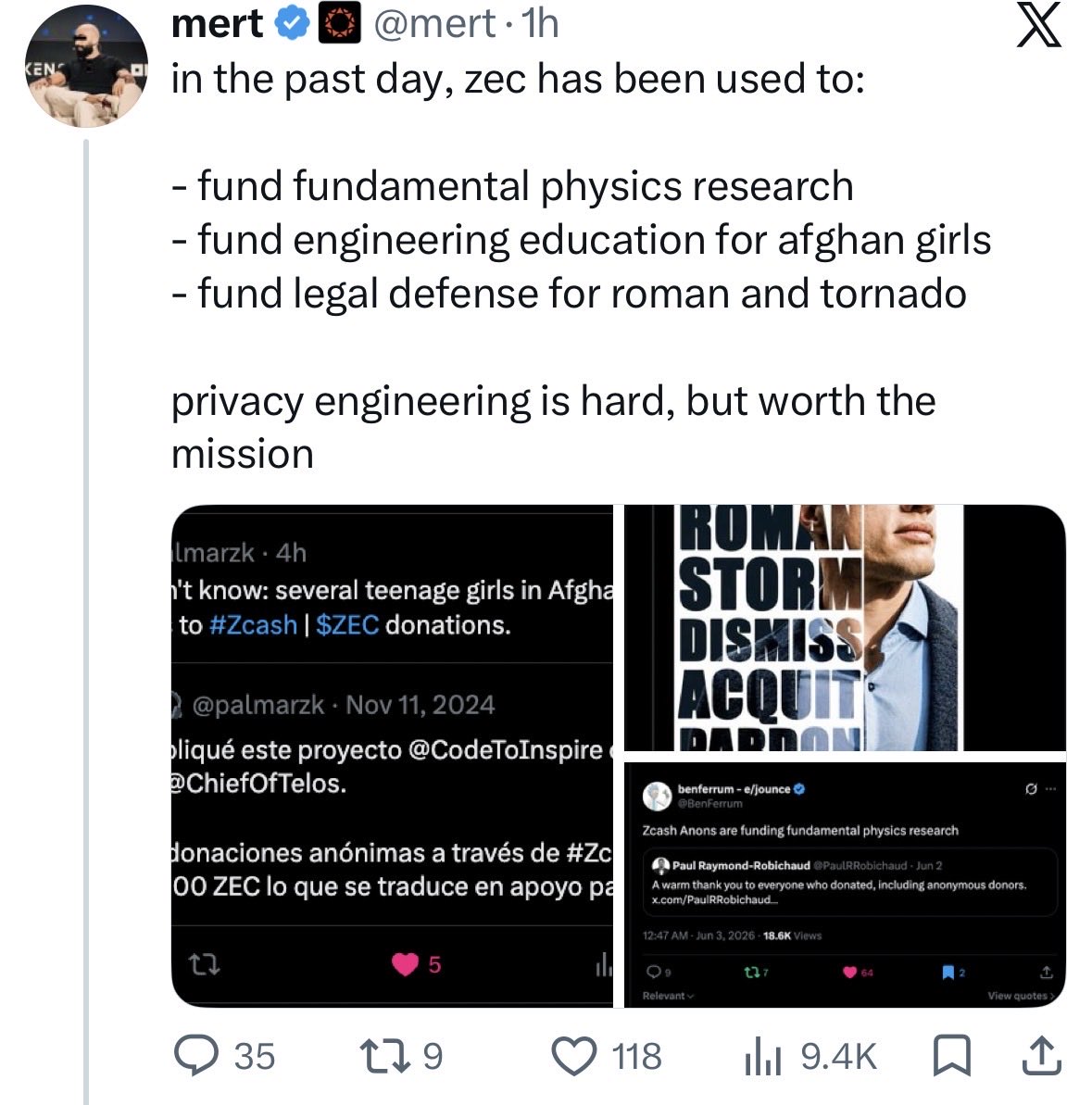 DeFi_Dad's tweet photo. The ZEC bug is poetic.

“BTC SoV but private, bro, and secure” https://t.co/qguIjckeTx